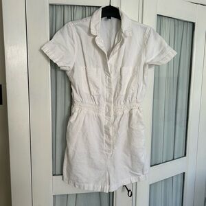 White Short Sleeve Romper